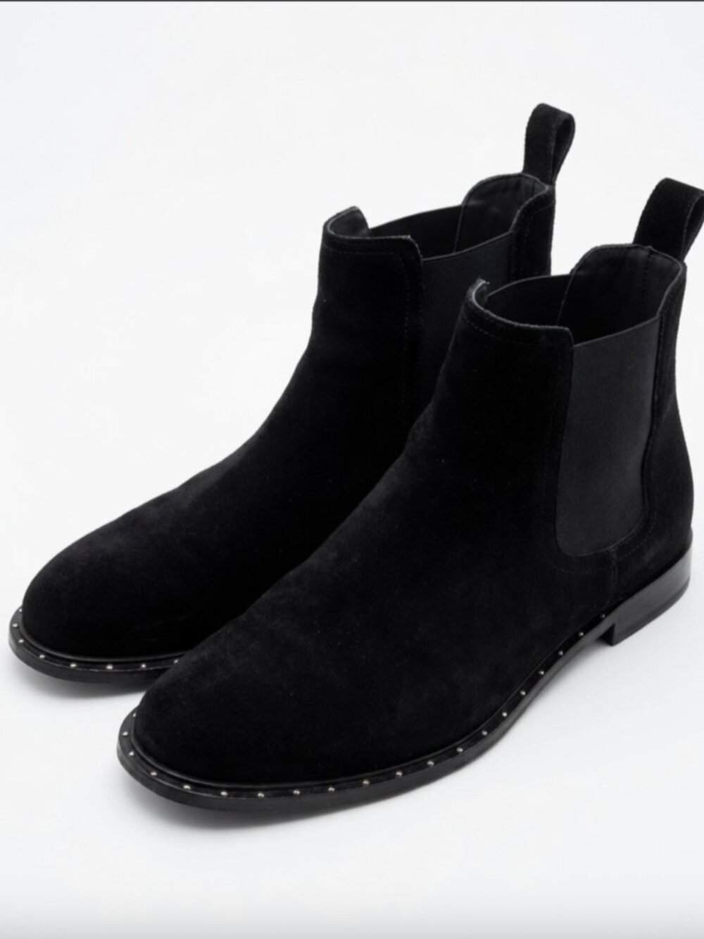 Valentino Garavani Suede Soul Rockstud Chelsea Boots - Black - Men's Size 10